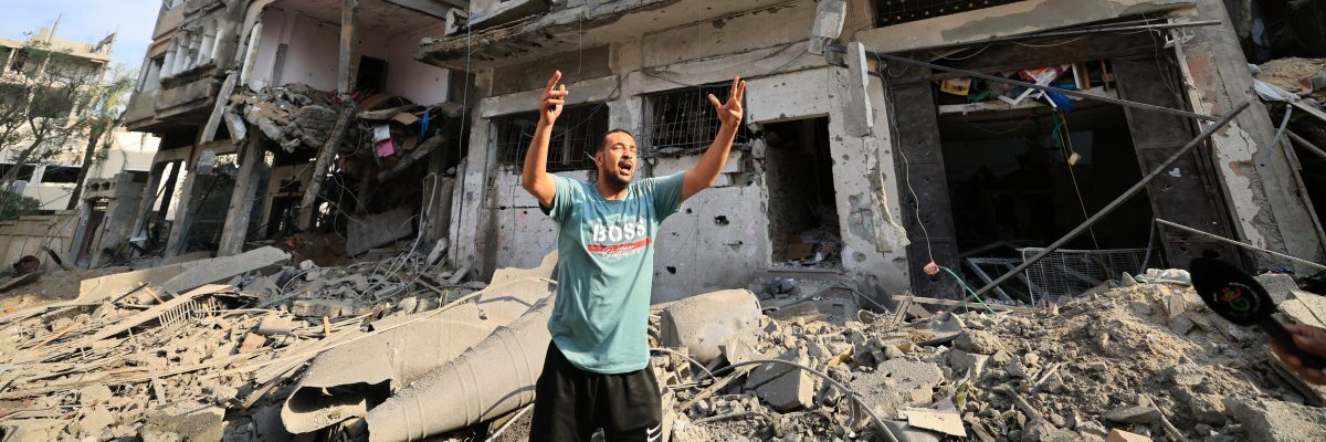 Bombardování ve městě Gaza