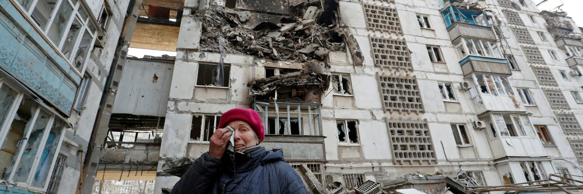Mariupol, zničený domov