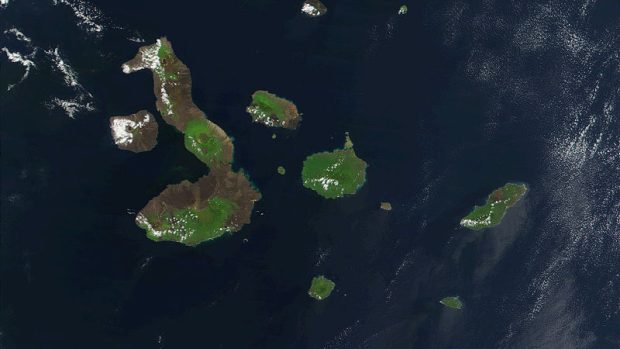 Galapágy na satelitním snímku