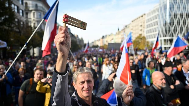 Demonstrace na Václavském náměstí dne 28. října