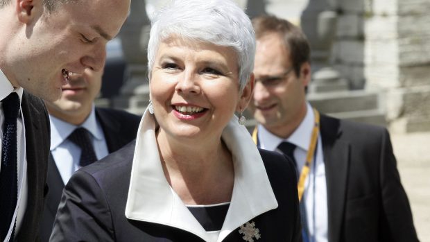 Chorvatská premiérka Jadranka Kosorová přichází na bruselský summit