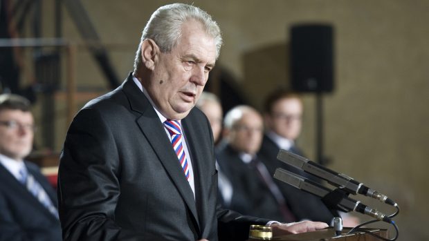 Prezident Miloš Zeman při inauguračním projevu ve Vladislavském sále v roce 2013