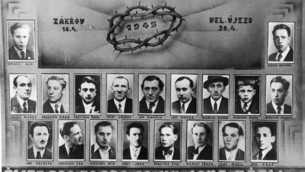 Muži zavraždění při Zákřovské tragédii 20. dubna 1945 (Oldřich Ohera je otec pamětnice)