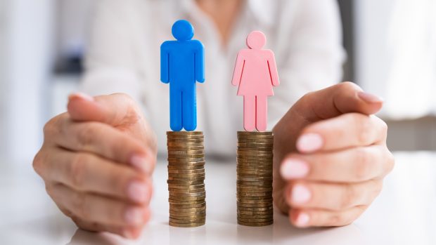 Gender pay gap, genderová rovnost, nerovnost pohlaví, ilustrační