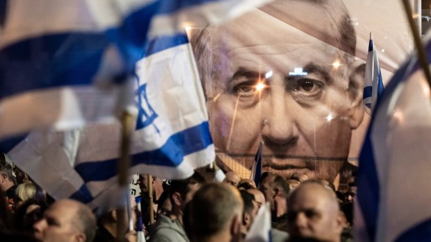 Protesty proti reformě soudního systému v Izraeli a proti plánům vlády premiéra Benjamina Netanjahua