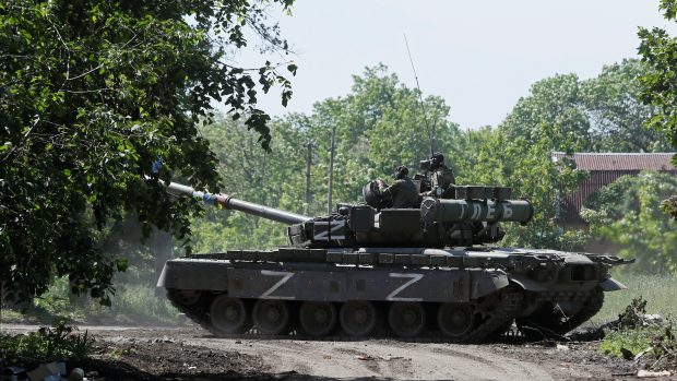 Ruský tank v Luhanské oblasti