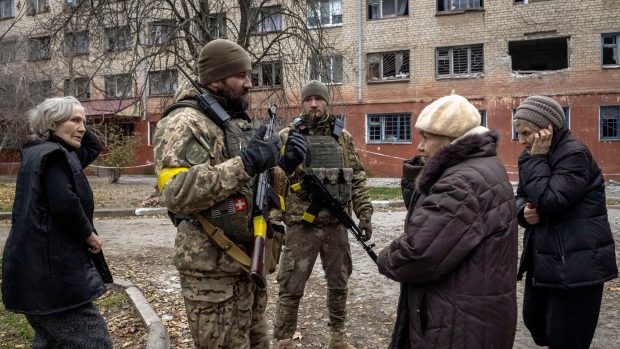 Ukrajinští vojáci v Chersonu
