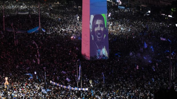 Oslavy v Buenos Aires poté, co fotbalisté vyhráli mistrovství světa