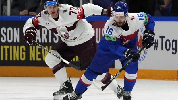 Slovenští hokejisté hrají s Lotyšskem