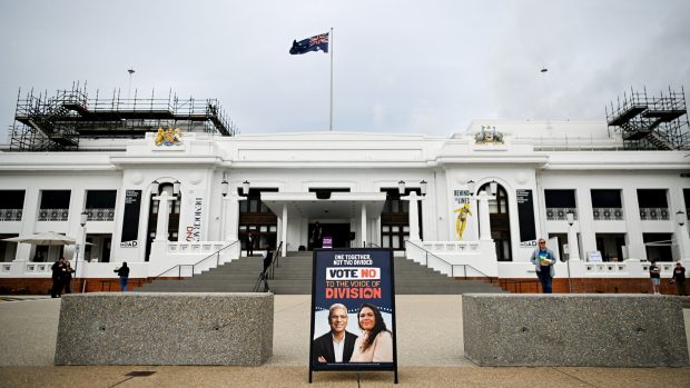 Stará budova australského parlamentu během referenda