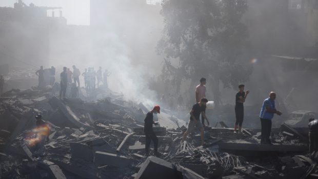 Pásmo Gazy po zásahu izraelskou raketou