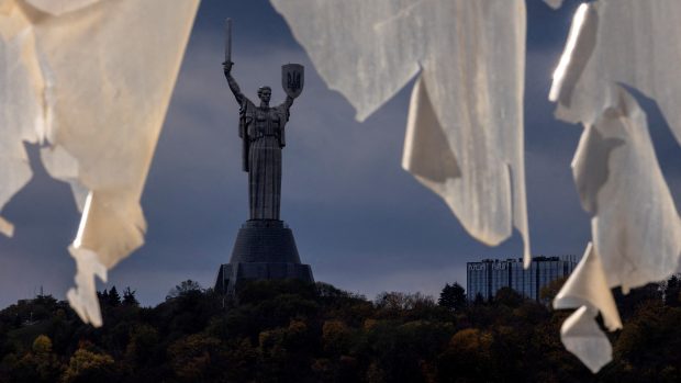 Socha zvaná Matka vlast v Kyjevě