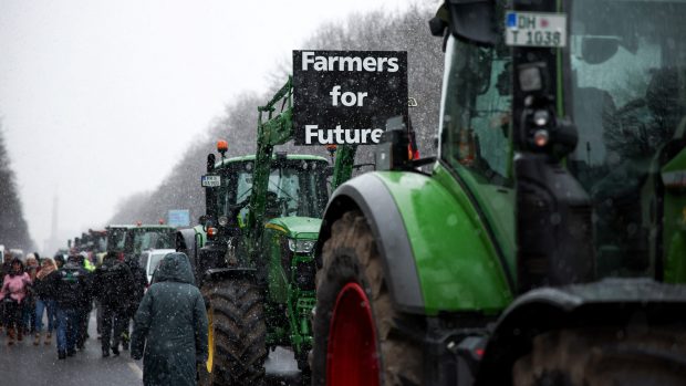 protesty zemědělců v Německu 15.1.2024
