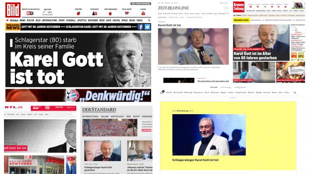 Úmrtí Karla Gotta na německých zpravodajských serverech