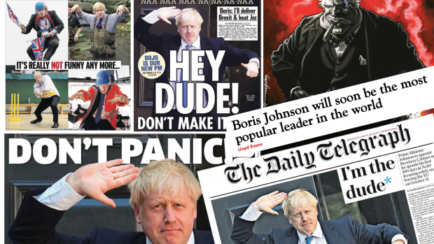 Úvodní strany a titulky britských deníků a zpravodajských serverů.