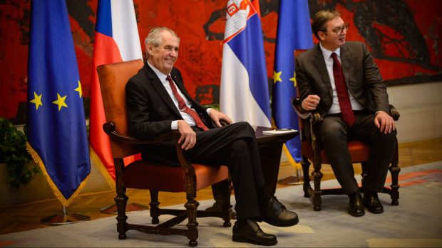 Prezident Miloš Zeman na státní návštěvě Srbska s prezidentem Aleksandarem Vučićem