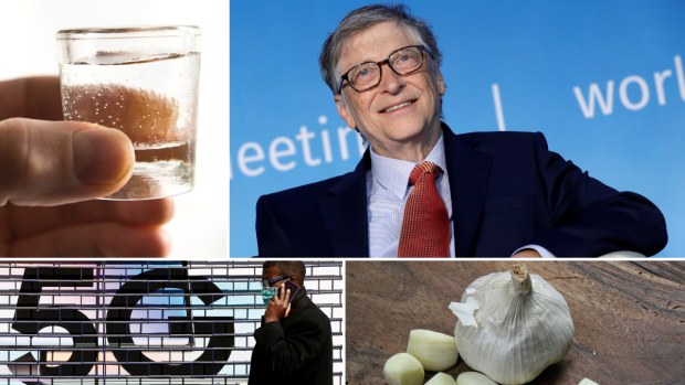 Nejčastější mýty o koronaviru v českých médích: za původem koronaviru stojí Bill Gates (na fotce vpravo) a šíří ho pomocí 5G sítí, před pandemií nás ochrání česnek nebo alkohol (ilustrační foto)