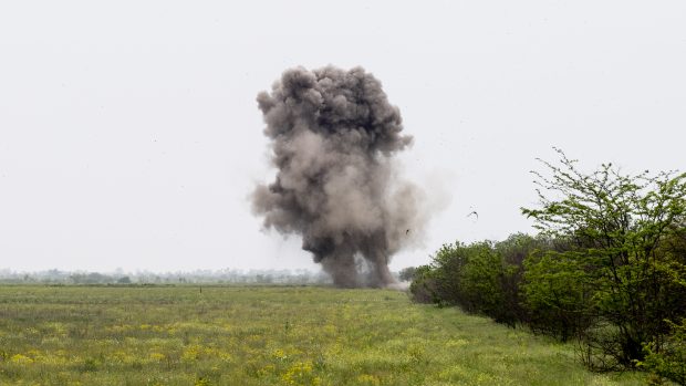 Výbuch v Chersonské oblasti na Ukrajině