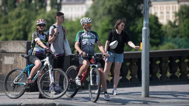 cyklisté v Praze
