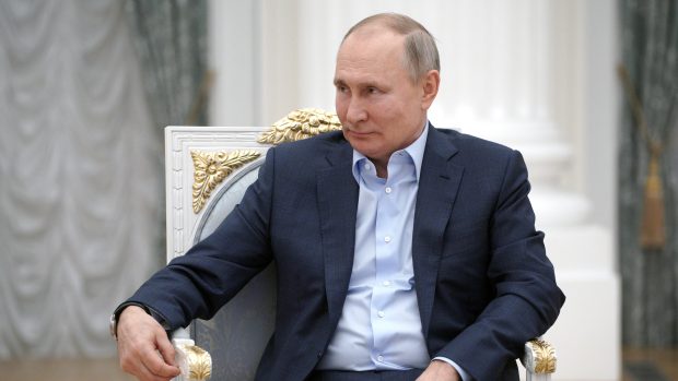 Ruský prezident Vladimir Putin během jednání 4. března 2021