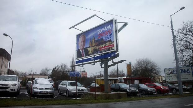 Předvolební kampaň, billboard, Miloš Zeman