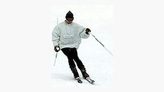 lyžař na sjezdovce