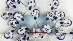 Hokejisté Finska před utkáním s Běloruskem