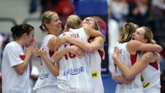 České basketbalistky se radují z postupu do finále