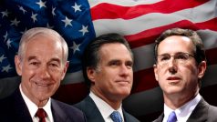 Ron Paul, Mitt Romney a Rick Santorum