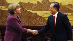 Německá kancléřka Angela Merkelová se setkala s čínským premiérem Wen ťia Paem.