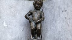 Symbol Bruselu, takzvaný &#039;čůrající chlapeček&#039;, je v mrazech bez vody