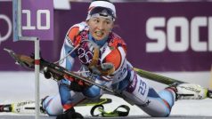 Veronika Vítková, jediná z biatlonové štafety, která ještě v Krasné Poljaně nevybojovala medaili
