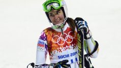 Šárka Strachová měla po 2. kole slalomu důvod k úsměvu