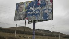 Viktor Janukovyč na starém předvolebním plakátu