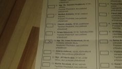 Předvyplněné volební lístky, které od zprostředkovatele dostali spolupracovníci neziskových organizací.