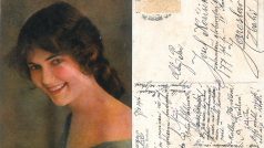 Přání Josefu Kožíškovi k jmeninám - 1916 (pohlednice K. Larson - Šotek)