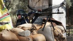 Syrský voják na předměstí Damašku