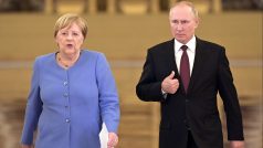 Angela Merkelová a Vladimir Putin 20. srpna 2021 v Moskvě