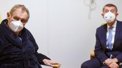 Premiér Andrej Babiš (ANO) navštívil v nemocnici prezidenta Miloše Zemana