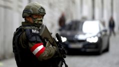 Policisté hlídkují nedaleko synagogy ve Vídni