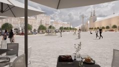 Velké náměstí v Hradci Králové - vizualizace a koncept architektonické studie