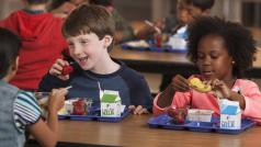 Školáci na obědě, školní oběd, oběd ve škole, děti obědvající ve škole (ilustrační foto)