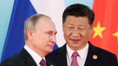 Ruský prezident Vladimir Putin  čínský prezident Si Ťin-pching na summitu zemí BRICS v září 2017