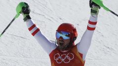 Marcel Hirscher vyhrál své první olympijské zlato