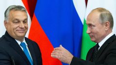 Maďarský premiér Viktor Orbán a ruský prezident Vladimir Putin v Moskvě