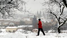 Zasněžená Praha v únoru 2019