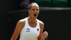 Radost Karolíny Plíškové po postupu do osmifinále Wimbledonu