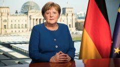 Německá kancléřka Angela Merkelová v projevu ohledně koronaviru.