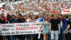 Záběry z pátečních protestů v Minsku