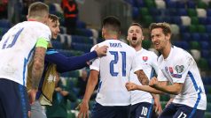 Michal Ďuriš slaví gól do sítě Severního Irska